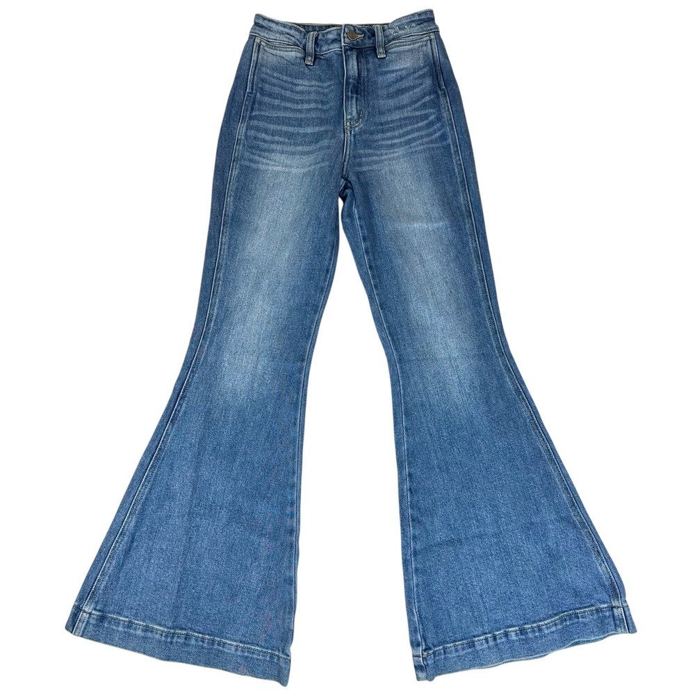 Kancan Celia Ultra High Rise Super Flare Jeans Blue Women Size 24